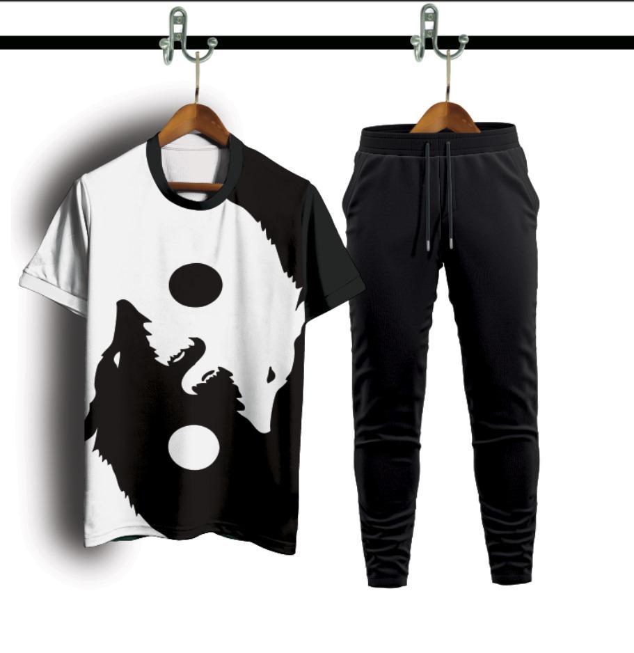2 Pcs Men's Micro Interlock Printed Track Suit