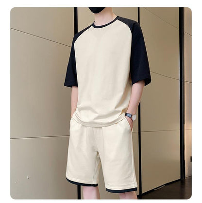 Men's Cotton Plain T-Shirt & Shorts Tracksuit