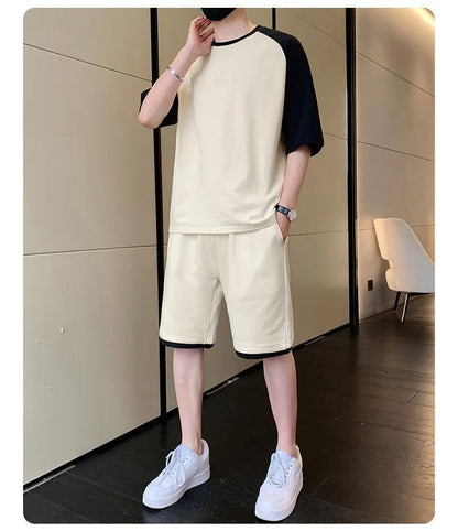 Men's Cotton Plain T-Shirt & Shorts Tracksuit