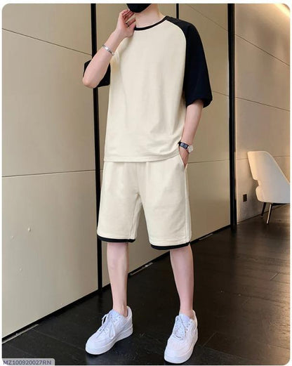 Men's Cotton Plain T-Shirt & Shorts Tracksuit